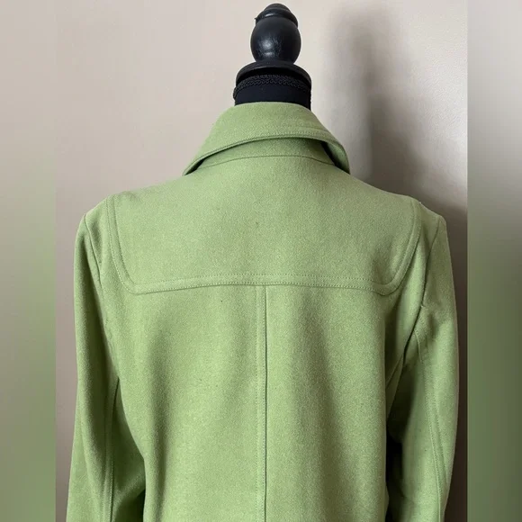 GAP Y2K apple green wool blend duffle coat toggle buttons preppy women’s L EUC - Picture 5 of 16